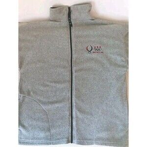 USA Beijing China Olympics Summer Of 2008 Lite Weight Fleece Gray Jacket Medium